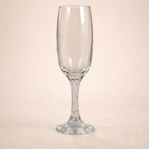Vintage Champagne Flute Twisted Stem Clear Glass Fluted Bowl Barware